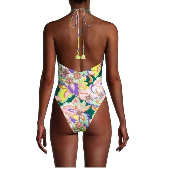 RAMY BROOK Kailey Floral One Piece Swimsuit in Lemon Multi NWT Size Small - Picture 4 of 12